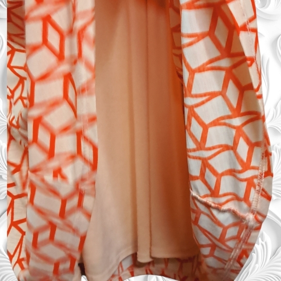 41 Hawthorne Tan Dress With Red Geographic Design - Picture 5 of 7